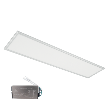 PANOU LED 48W 4000K 295x1195mm RAMA ALBA+KIT EMERGENTA