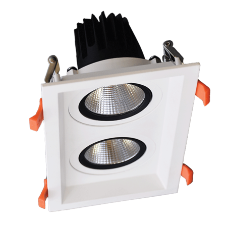 SPOT LED DUBLU PATRAT REGLABIL 2X15W 230V 4000K ALB