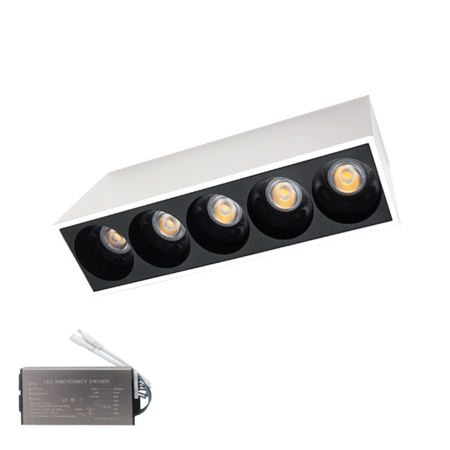 CORP ILUMINAT LED APARENT EL-14 10W 3000K, ALB & NEGRU