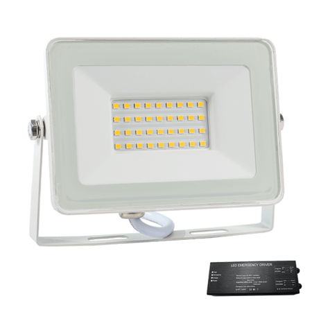 Proiector led vega30 slim 30w 3000k alb+ kit emergenta