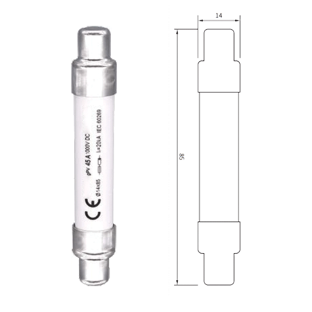 FUSE LINK 14X85 45A 1500VDC