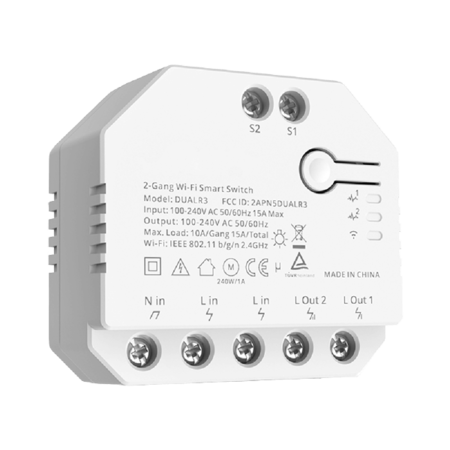 Dualr3-195009 2-gang wi-fi smart switch