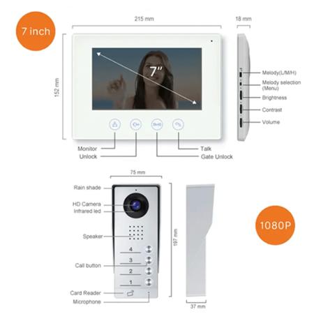 EL-A17 SMART TRIPLE CAMERA DOORBELL + 3 MONITORS