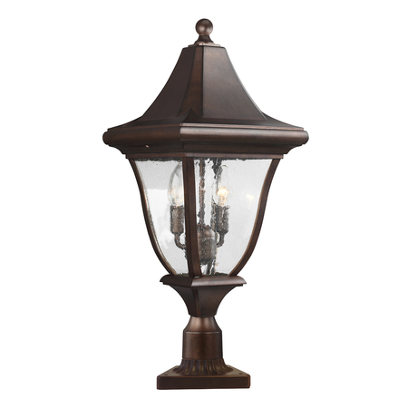 Stalp decorativ pentru exterior, iluminat gradini parcuri, Oakmont 3 Light Medium Pedestal Lantern