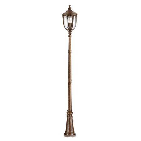 Stalp decorativ pentru exterior, iluminat gradini parcuri, English Bridle 3 Light Large Lamp Post – British Bronze