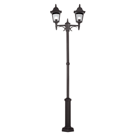 Stalp decorativ pentru exterior, iluminat gradini parcuri, Chapel 2 Light Twin Post