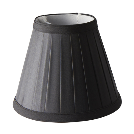 Abajur Clip Shades Pleated Black Candle Shade