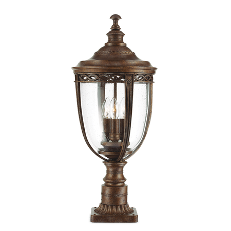 Pitic pentru exterior english bridle 3 light large pedestal – british bronze