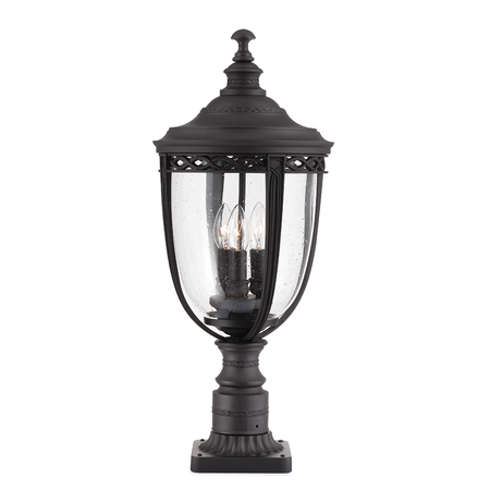 Pitic pentru exterior english bridle 3 light large pedestal – black