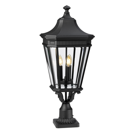 Pitic pentru exterior Cotswold Lane 3 Light Large Pedestal – Black