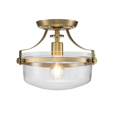 Plafoniera Penn Station 1 Light Semi Flush – Brushed Brass