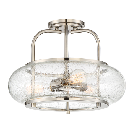 Plafoniera Trilogy 3 Light Semi-Flush Mount – Brushed Nickel