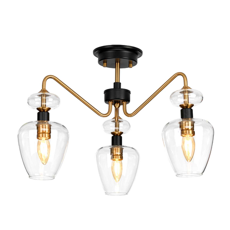 Plafoniera Armand 3 Light Semi Flush – Aged Brass