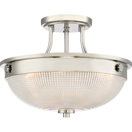 Plafoniera Mantle 2 Light Semi-Flush – Polished Nickel