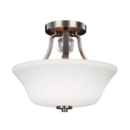 Plafoniera Evington 2 Light Semi-Flush – Satin Nickel