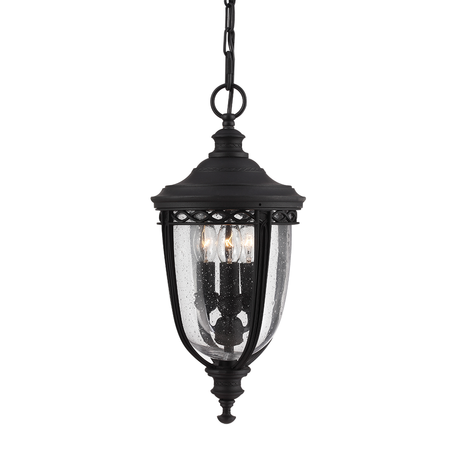 Lampa suspendata English Bridle 3 Light Medium Chain Lantern – Black