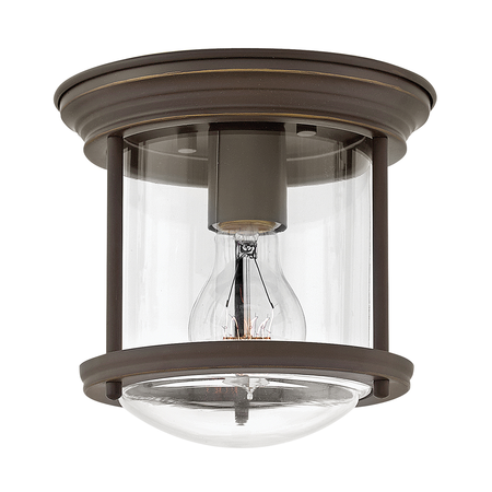 Corp de iluminat decorativ pentru exterior, hadrian 1 light flush mount – clear glass – oil rubbed bronze