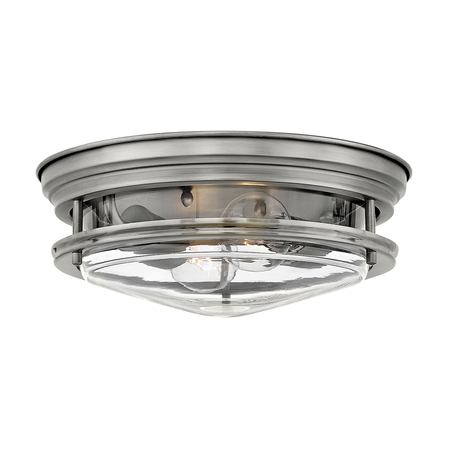 Corp de iluminat decorativ pentru exterior, hadrian 2 light flush mount – clear glass – antique nickel