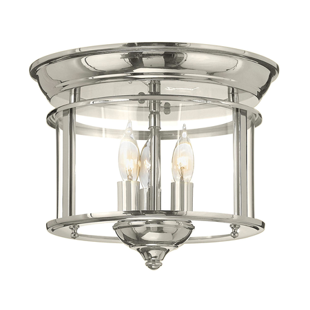 Corp de iluminat decorativ pentru exterior, gentry 3 light flush mount – polished nickel