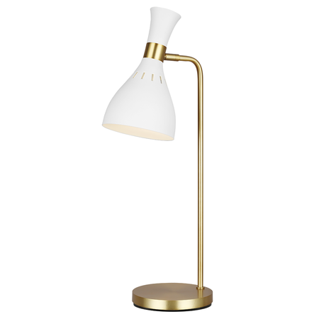 Veioza Joan 1 Light Table Lamp – Matte White & Burnished Brass
