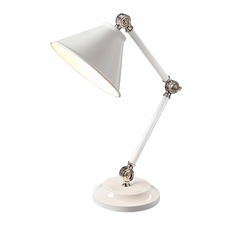 Veioza Provence Element 1 Light Mini Table Lamp – White/Polished Nickel