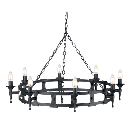 Corp de iluminat suspendat, lustra Saxon 8 Light Chandelier – Black