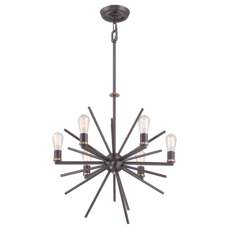 Corp de iluminat suspendat, lustra Uptown Carnegie 6 Light Chandelier – Western Bronze