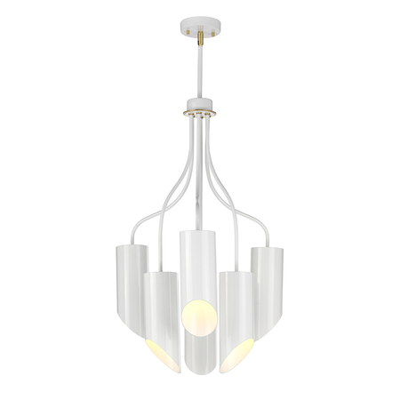 Corp de iluminat suspendat, lustra Quinto 6 Light Chandelier – White Aged Brass