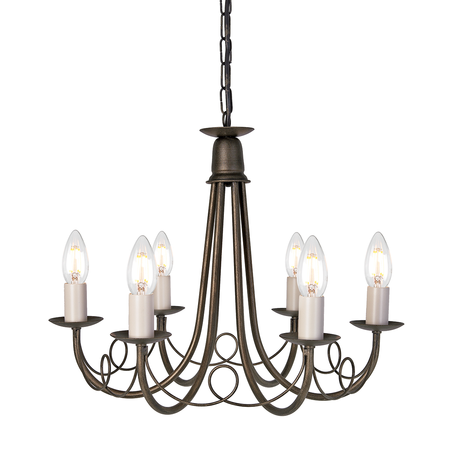 Corp de iluminat suspendat, lustra Minster 6 Light Chandelier – Black/Gold