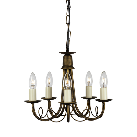 Corp de iluminat suspendat, lustra Minster 5 Light Chandelier – Black/Gold