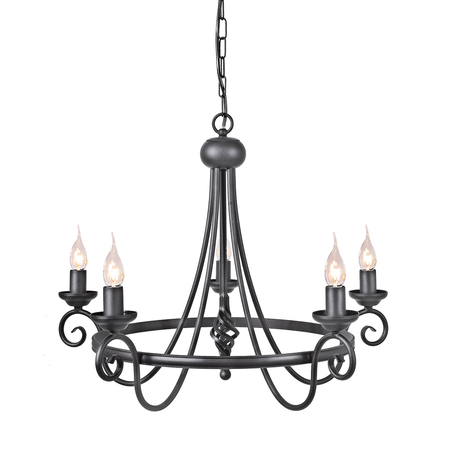 Corp de iluminat suspendat, lustra Harlech 5 Light Chandelier – Black