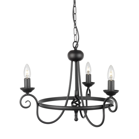 Corp de iluminat suspendat, lustra Harlech 3 Light Chandelier – Black