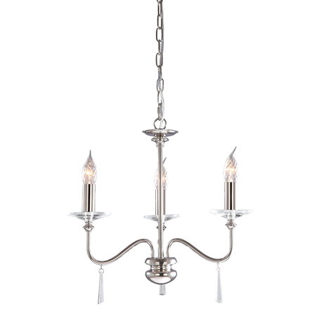 Corp de iluminat suspendat, lustra Finsbury Park 3 Light Chandelier – Polished Nickel