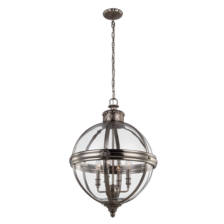 Corp de iluminat suspendat, lustra Adams 4 Light Pendant Chandelier – Antique Nickel