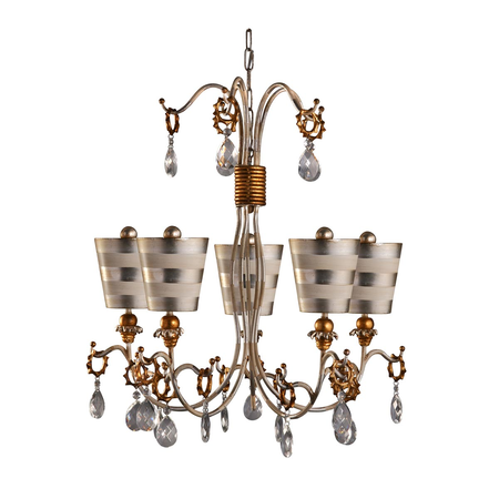 Corp de iluminat suspendat, lustra Tivoli 5 Light Chandelier – Silver & Cream Patina