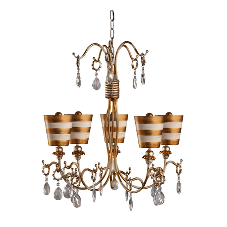 Corp de iluminat suspendat, lustra Tivoli 5 Light Chandelier – Gold & Cream Patina