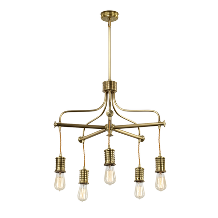 Corp de iluminat suspendat, lustra douille 5 light chandelier – aged brass