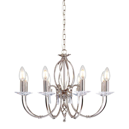 Corp de iluminat suspendat, lustra Aegean 8 Light Chandelier – Polished Nickel