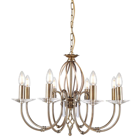 Corp de iluminat suspendat, lustra Aegean 8 Light Chandelier – Aged Brass