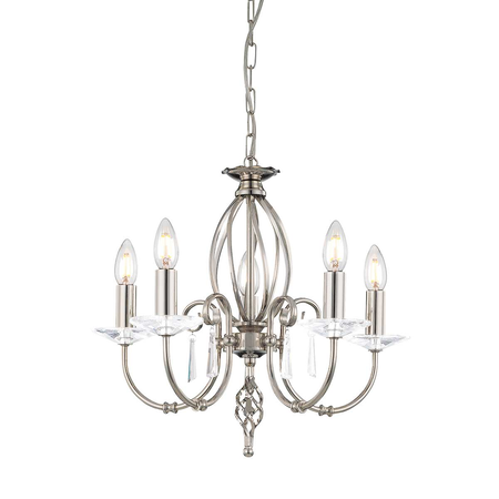 Corp de iluminat suspendat, lustra Aegean 5 Light Chandelier – Polished Nickel