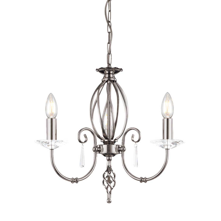 Corp de iluminat suspendat, lustra Aegean 3 Light Chandelier – Polished Nickel