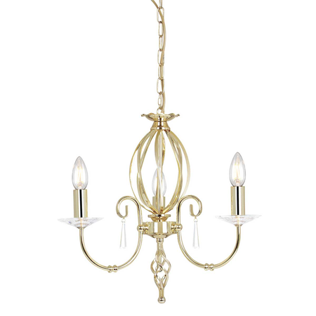 Corp de iluminat suspendat, lustra Aegean 3 Light Chandelier – Polished Brass