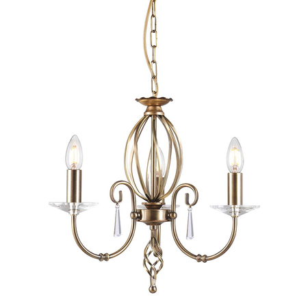 Corp de iluminat suspendat, lustra Aegean 3 Light Chandelier – Aged Brass