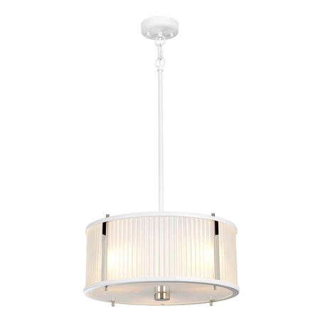 Lampa suspendata Corona 3 Light Pendant – White Polished Nickel