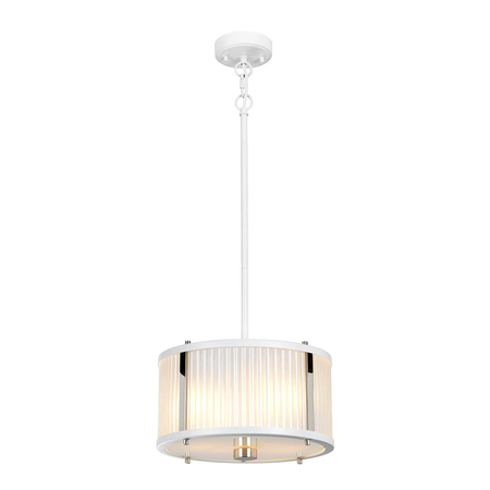 Lampa suspendata Corona 2 Light Pendant – White Polished Nickel