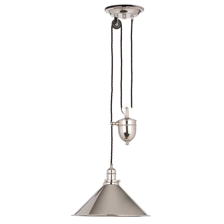 Lampa suspendata Provence 1 Light Rise and Fall Pendant – Polished Nickel