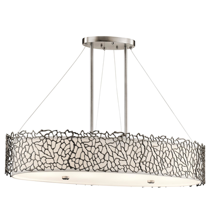 Lampa suspendata Silver Coral 4 Light Oval Island Light