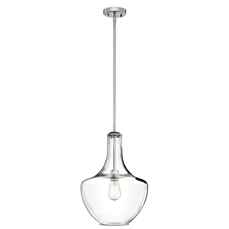 Lampa suspendata Everly 1 Light Medium Pendant – Chrome