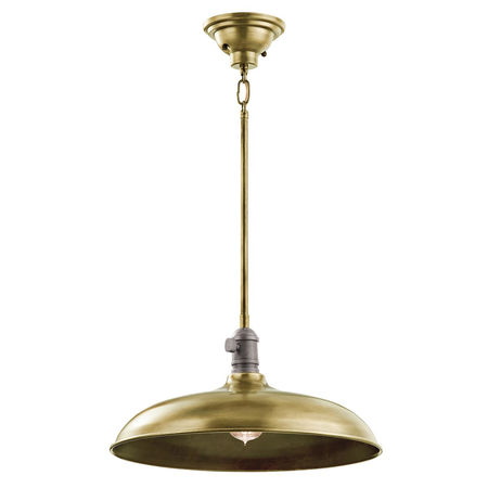 Lampa suspendata cobson 1 light pendant/semi flush – natural brass