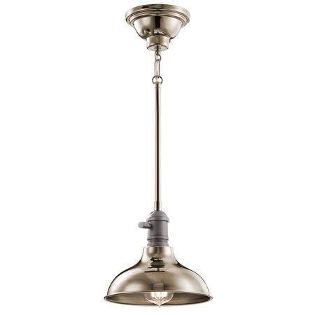 Lampa suspendata cobson 1 light mini pendant – polished nickel